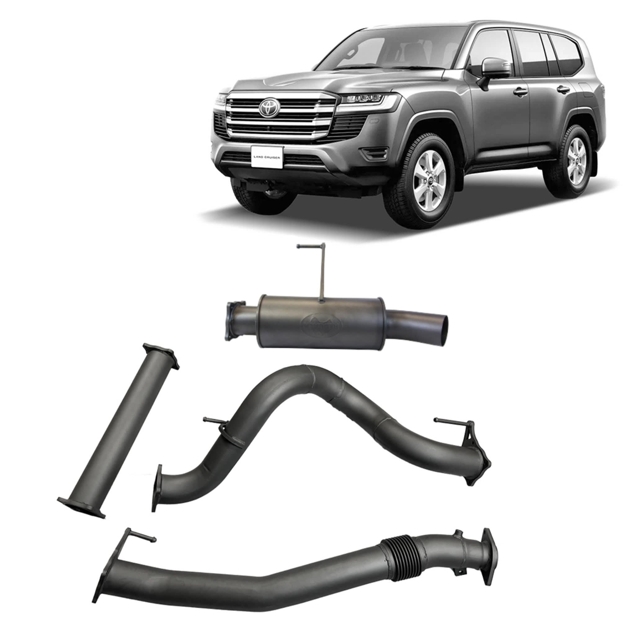 3.5’’ DPF Back Exhaust for Toyota Landcruiser 300 Series Wagon / SUV with Muffler - 4x4 Performance System