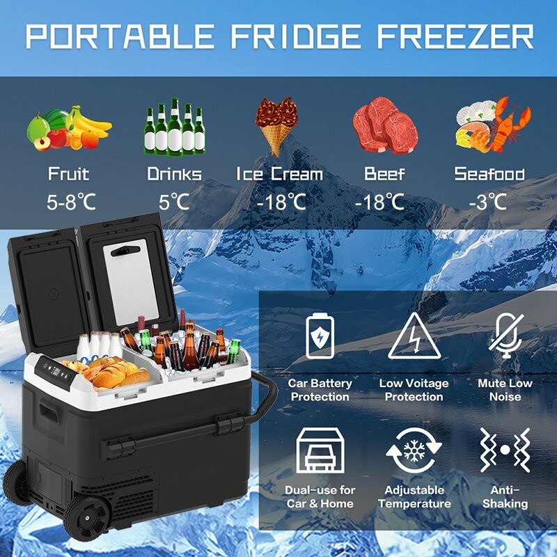 50L dual zone car fridge / freezer Incl battery.