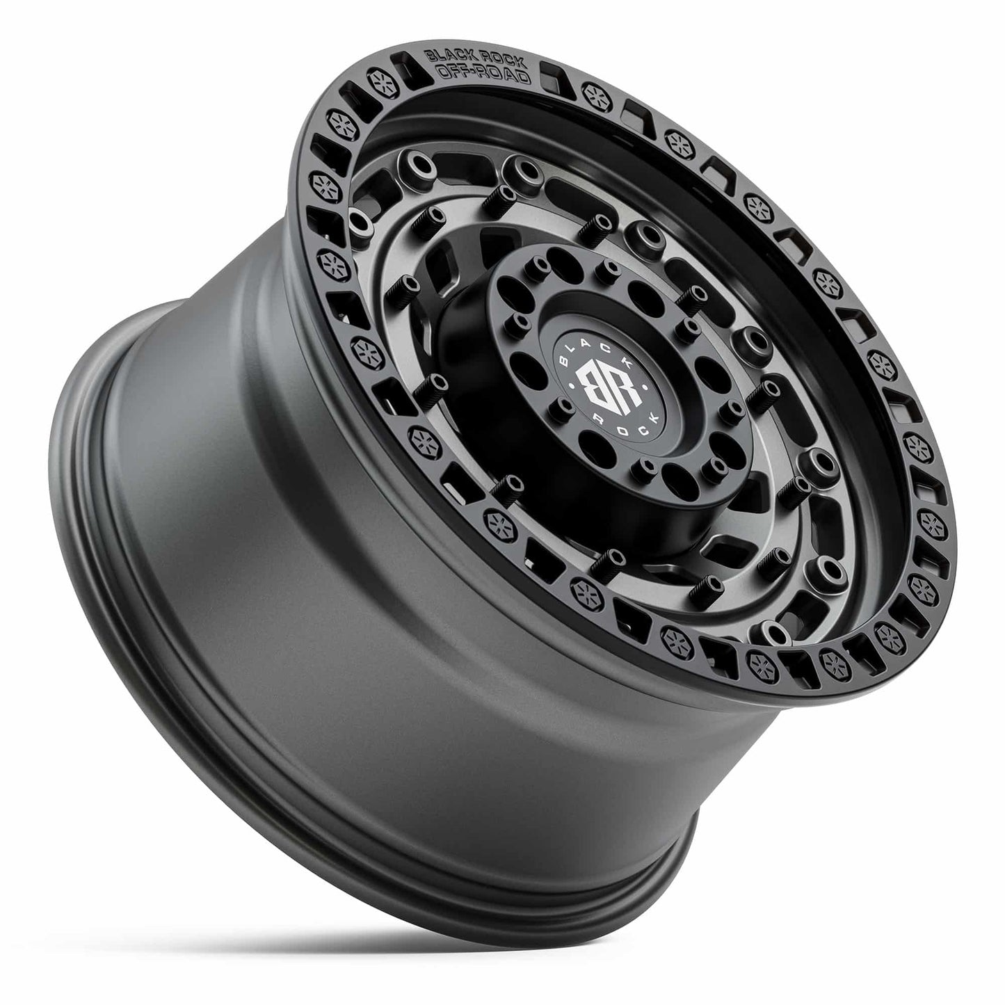 BLACK ROCK MILITARY GUNMETAL GREY BLACK RING 6X139.7 17X9 +20