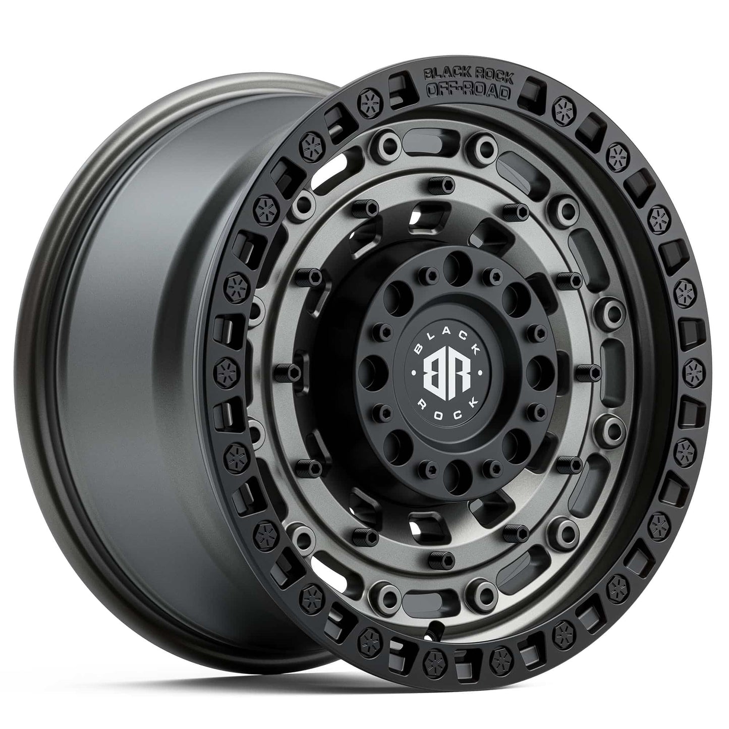 BLACK ROCK MILITARY GUNMETAL GREY BLACK RING 6X139.7 17X9 +20
