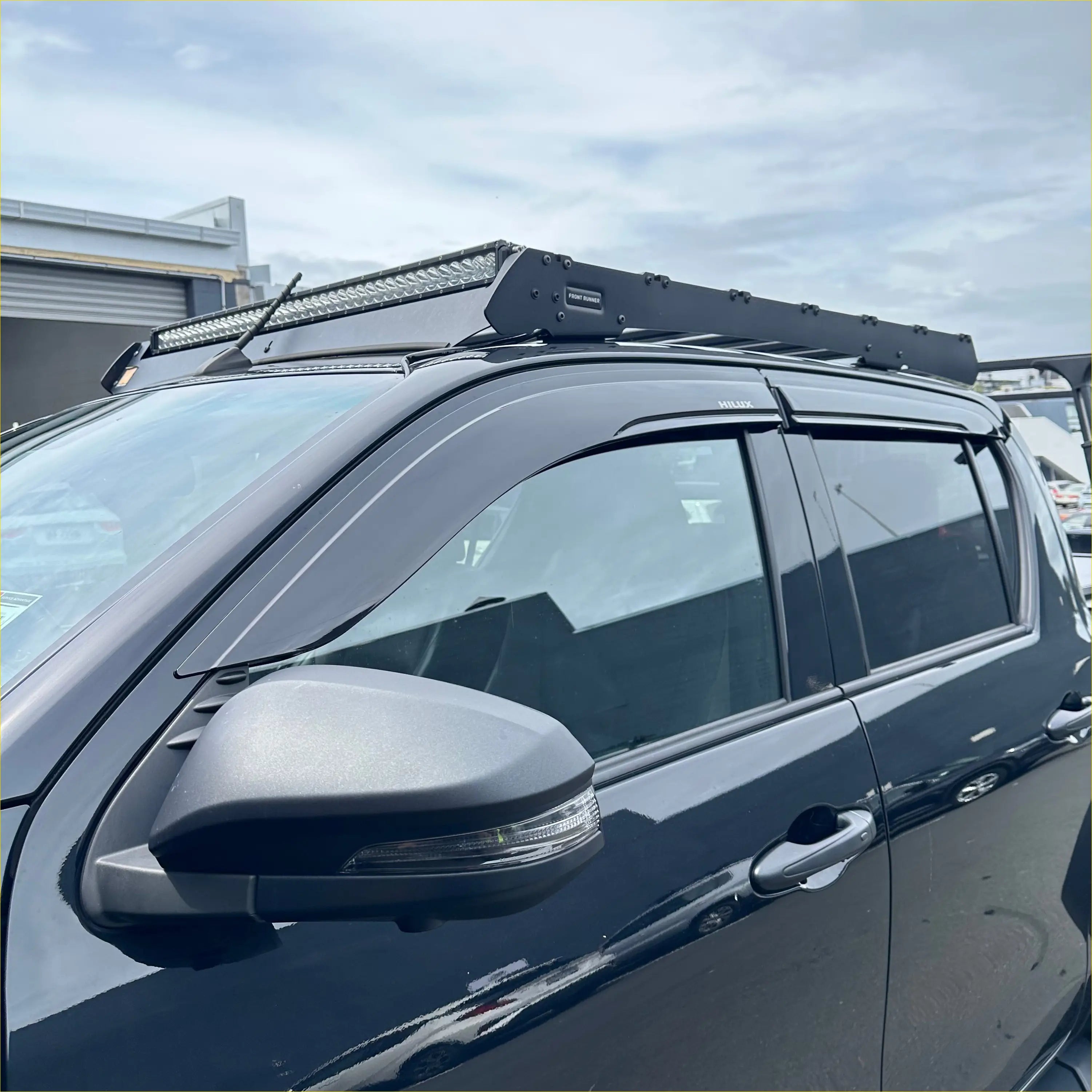 Bonnet Guard Matte Black and Monsoon Toyota Hilux 2015-2020 - Door Visor &