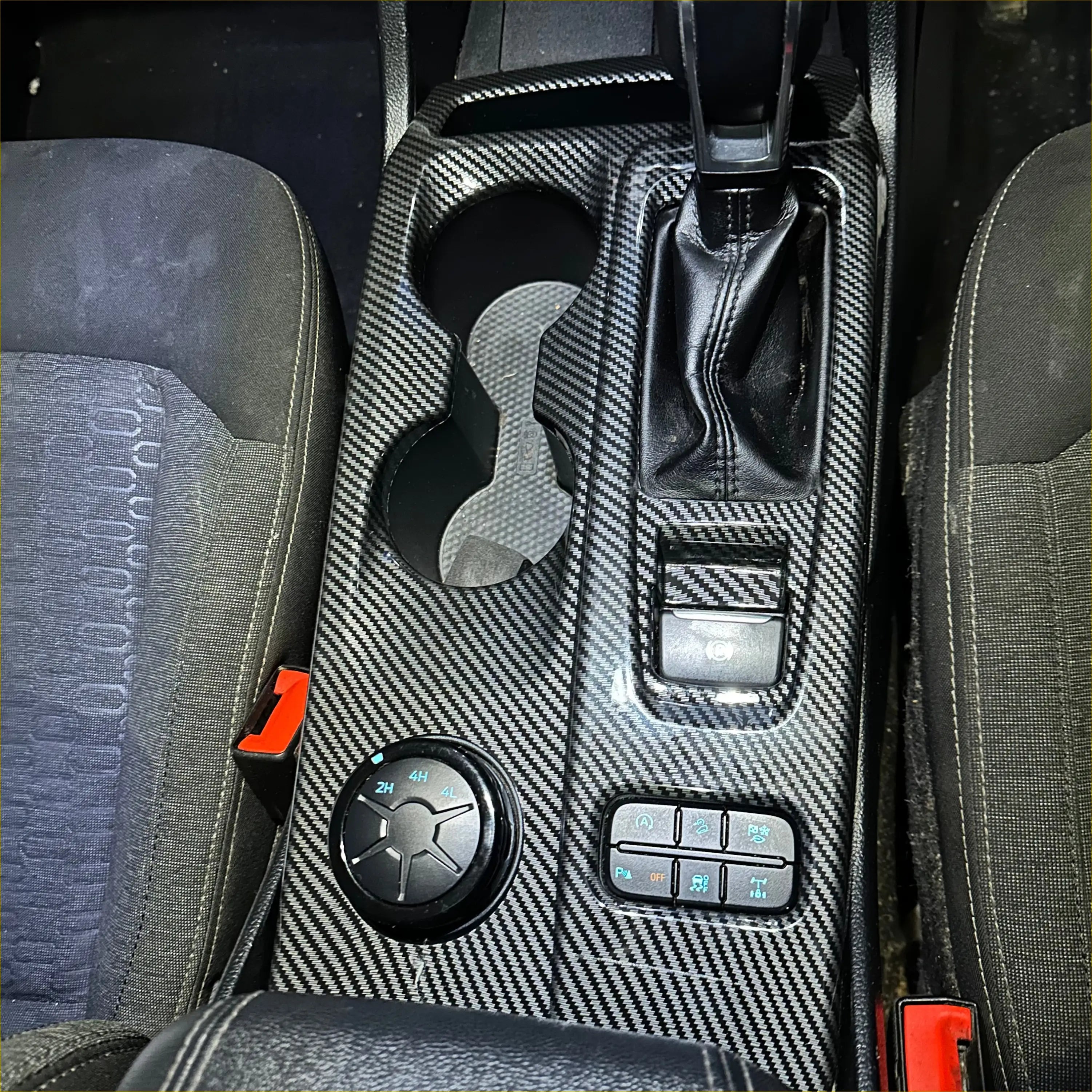 Carbon Fiber Interior Console Gear Shift Panel Trim Cover for Ford