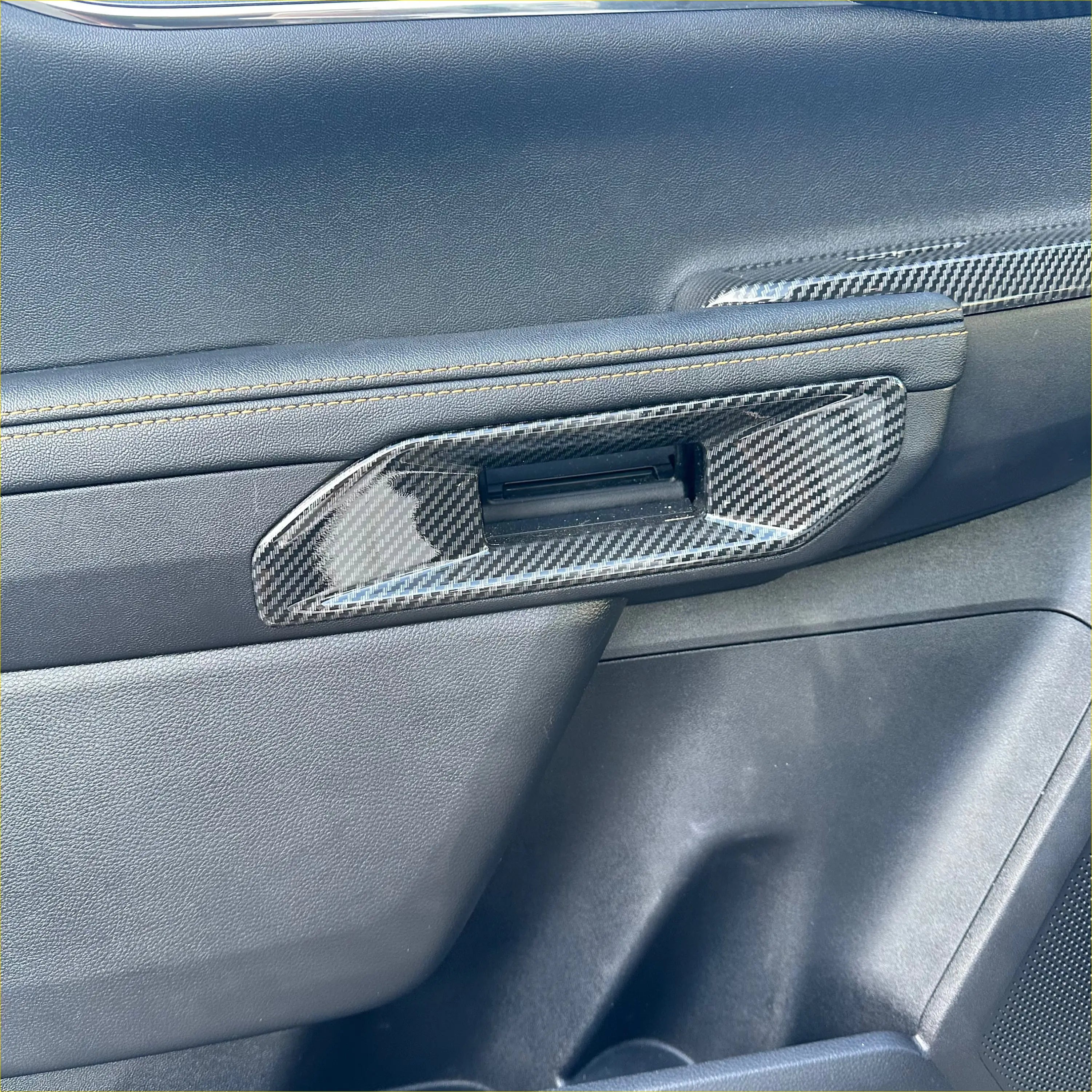 Carbon Fiber Interior Door Handle Panel Trim Cover for Ford Ranger