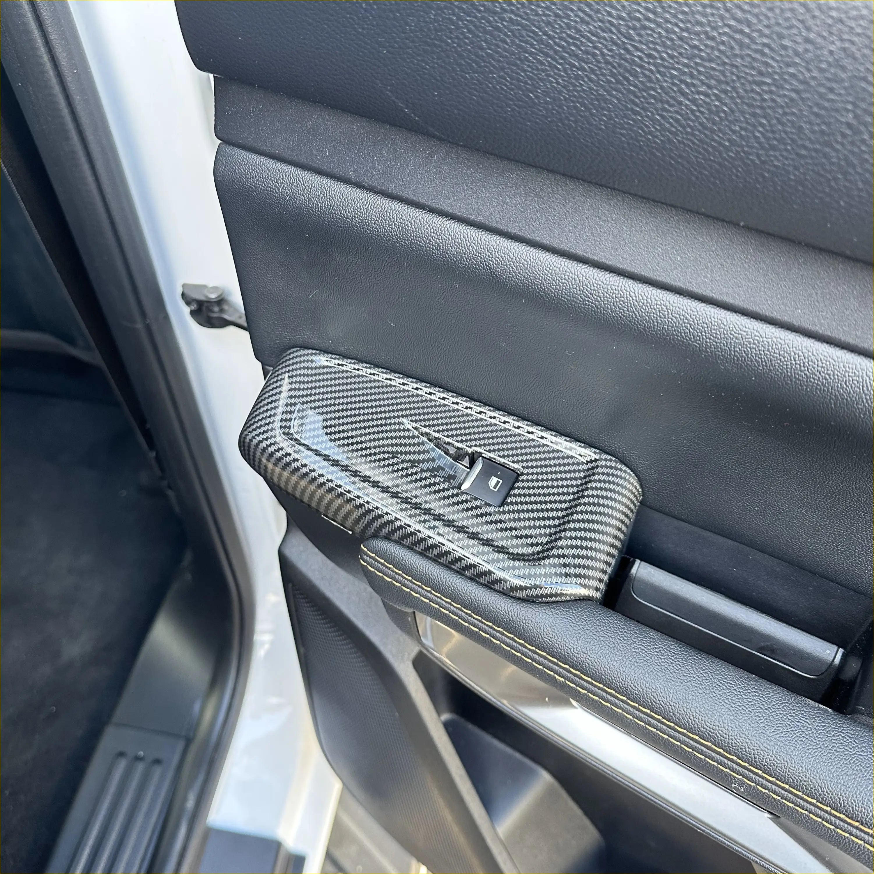 Carbon Fiber Interior Window Lift Swith Button Panel Trim Cover