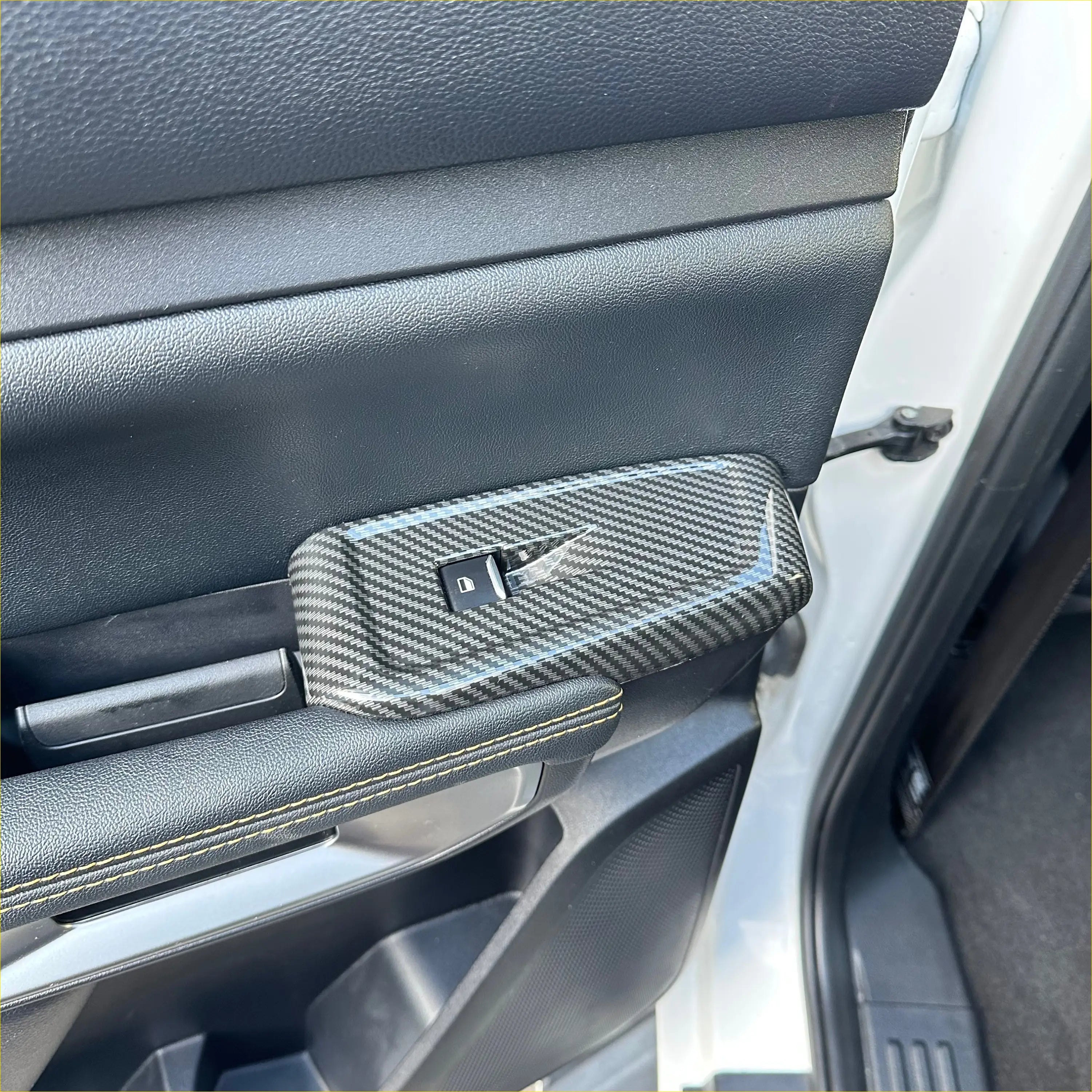 Carbon Fiber Interior Window Lift Swith Button Panel Trim Cover