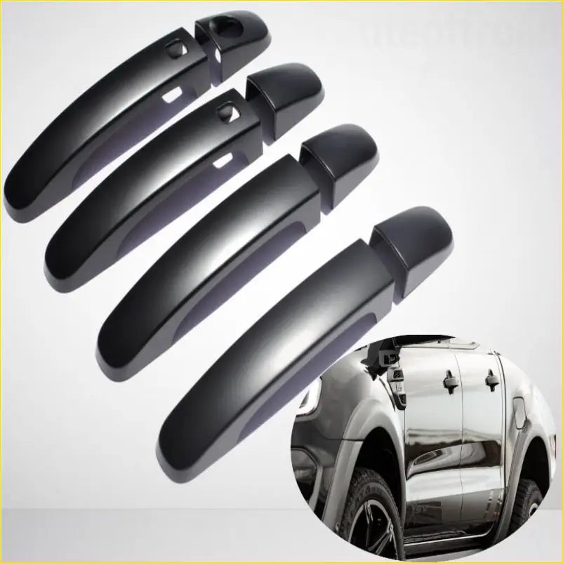 Door Handle Covers Mazda BT-50 2012-2020 Smart key Matte Black - Plastic Trim