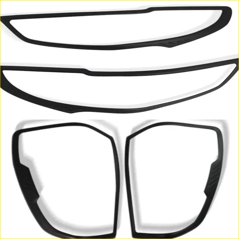 Headlight Covers and Taillight Mazda Bt-50 2021+ Matte black - Plastic Trim