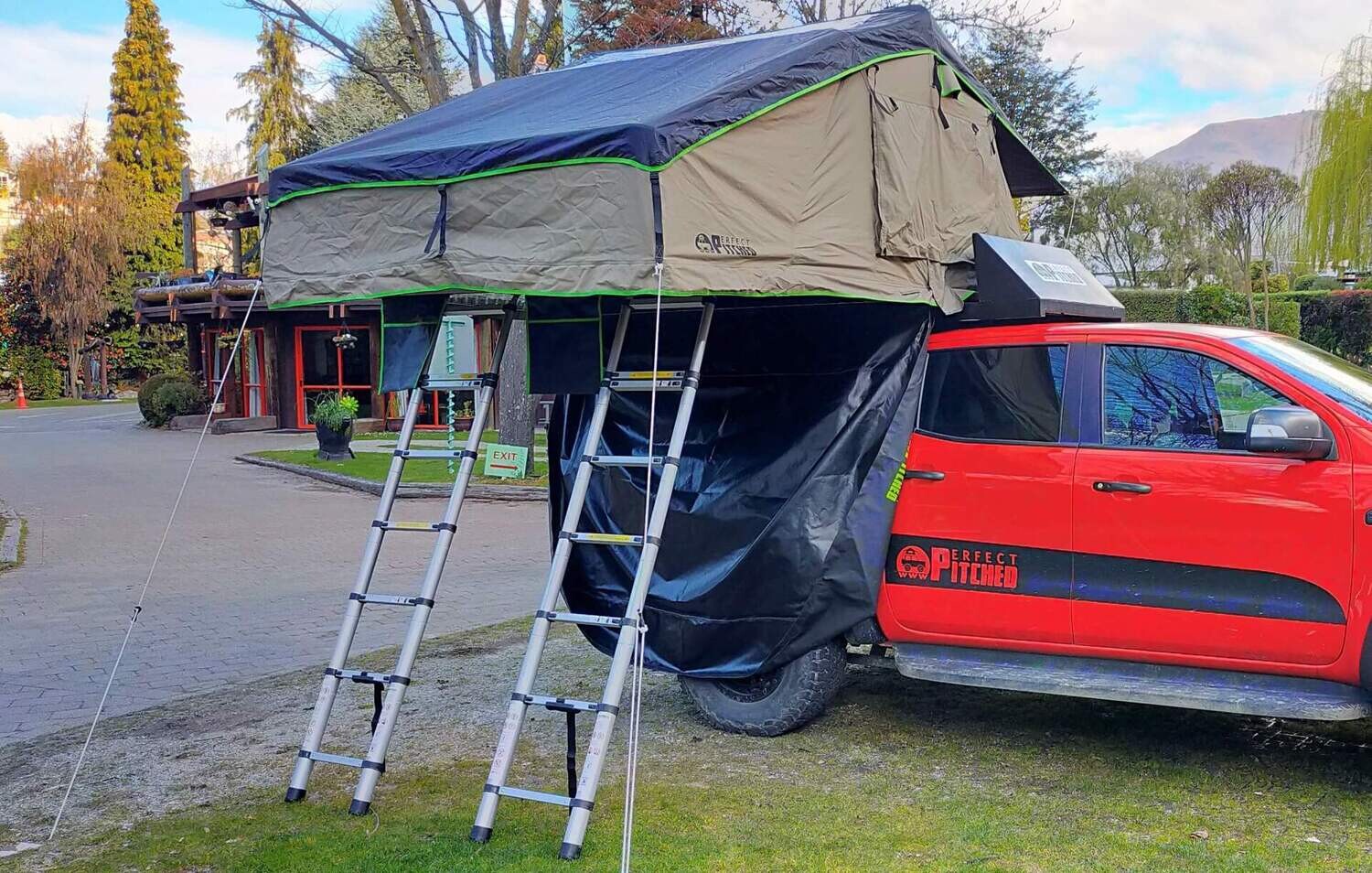 New Style Roof Top Tent Twin Ladder | Perfect Pitched Rooftop Tents