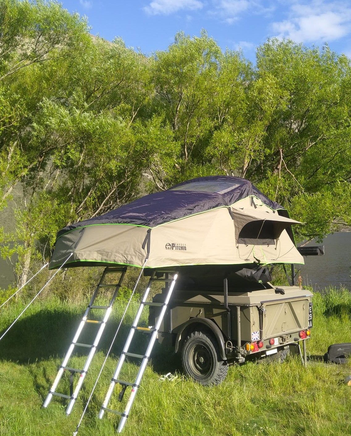 New Style Roof Top Tent Twin Ladder | Perfect Pitched Rooftop Tents