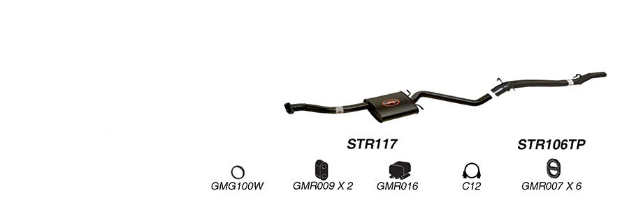 Redback 2.5’’ Catback Exhaust for Holden Calais Commodore VS with Rear Muffler Delete - Centre Muffler Only (Medium)