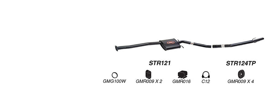 Redback 2.5’’ Catback Exhaust for Holden Commodore VU VY Series 1 Ute & VT VX Wagon with Muffler Delete Rear - Centre