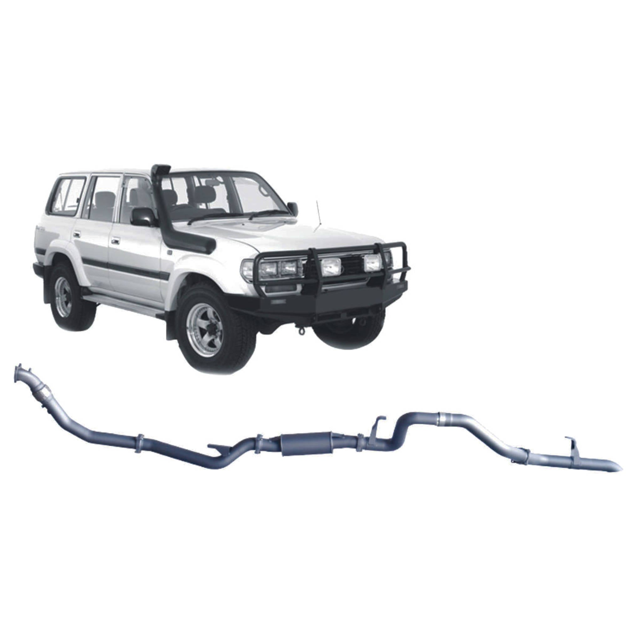 Redback 4x4 Extreme Duty Exhaust for Toyota Landcruiser 80 Series 4.2L 1HD-T/FT (01/1990 - 02/1998) - Without Cat