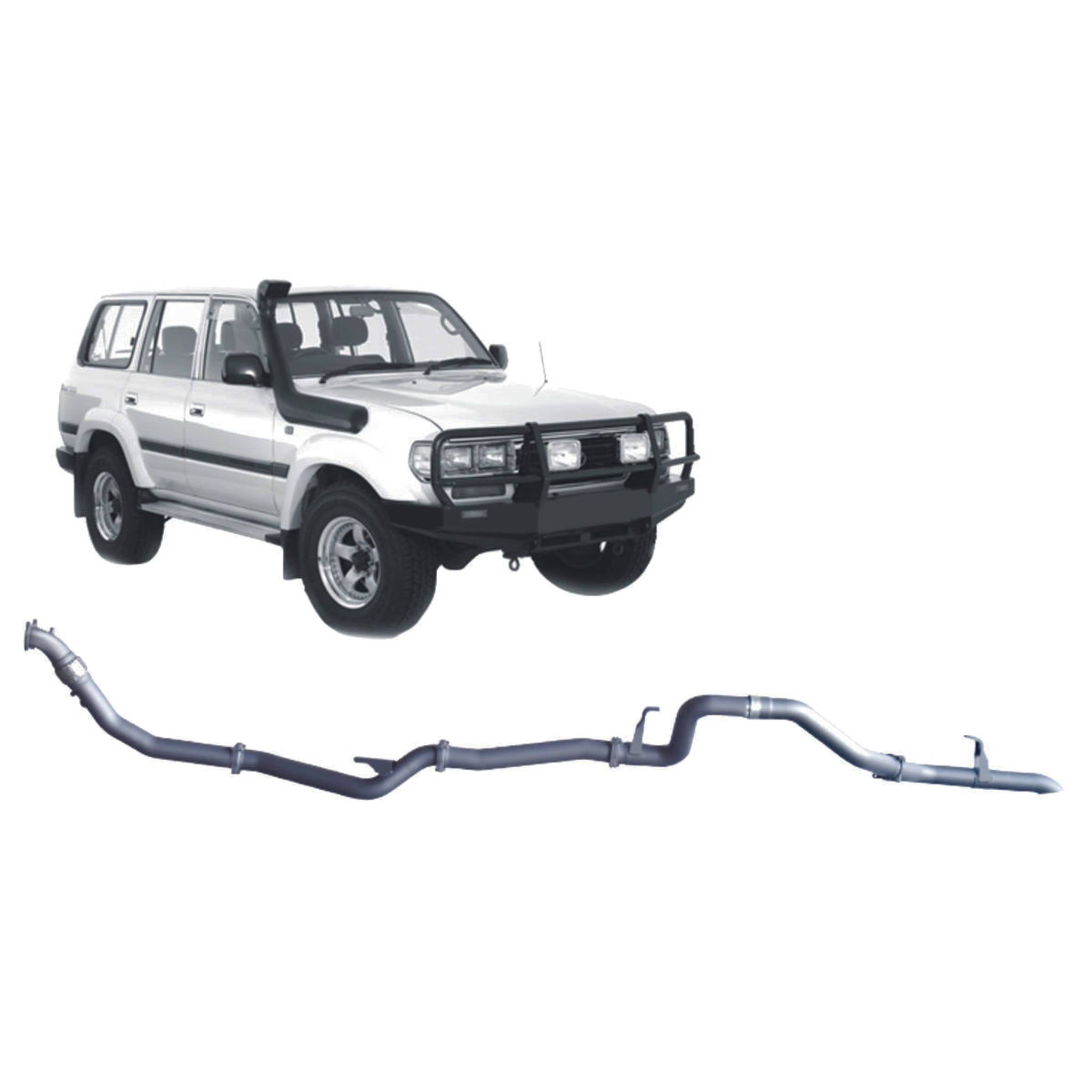 Redback 4x4 Extreme Duty Exhaust for Toyota Landcruiser 80 Series 4.2L 1HD-T/FT (01/1990 - 02/1998) - Without Cat