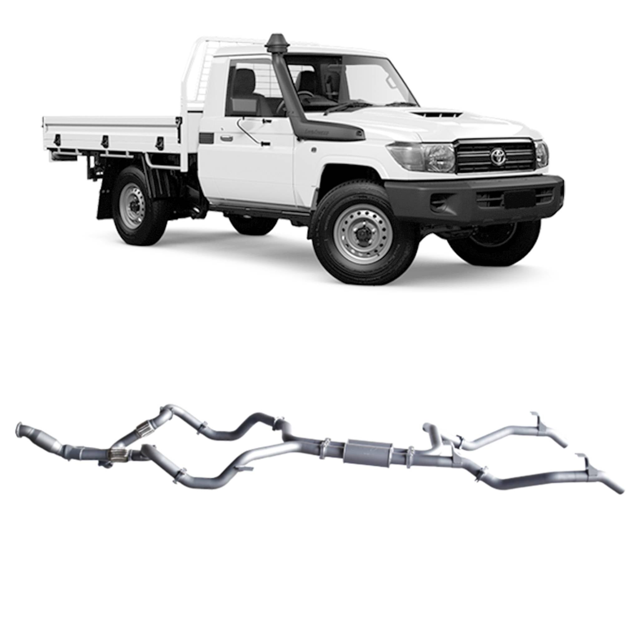 Redback 4x4 Extreme Duty Twin Exhaust for Toyota Landcruiser (01/2007 - 10/2016) - 4x4 Performance System