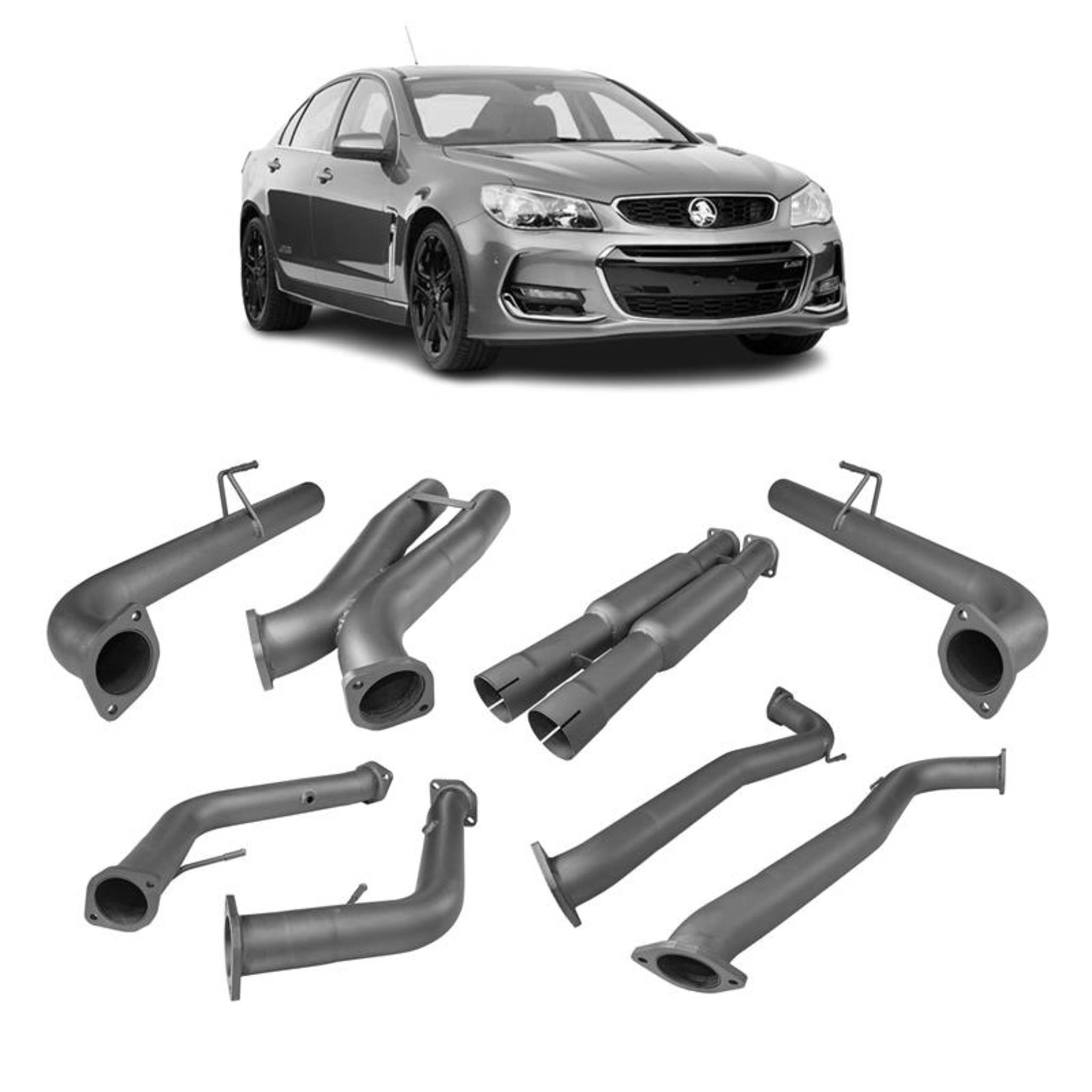 Redback Dual 3’’ Catback Exhaust for Holden Commodore VE & VF Sedan / Wagon - Centre Hotdogs with Rear Muffler Delete