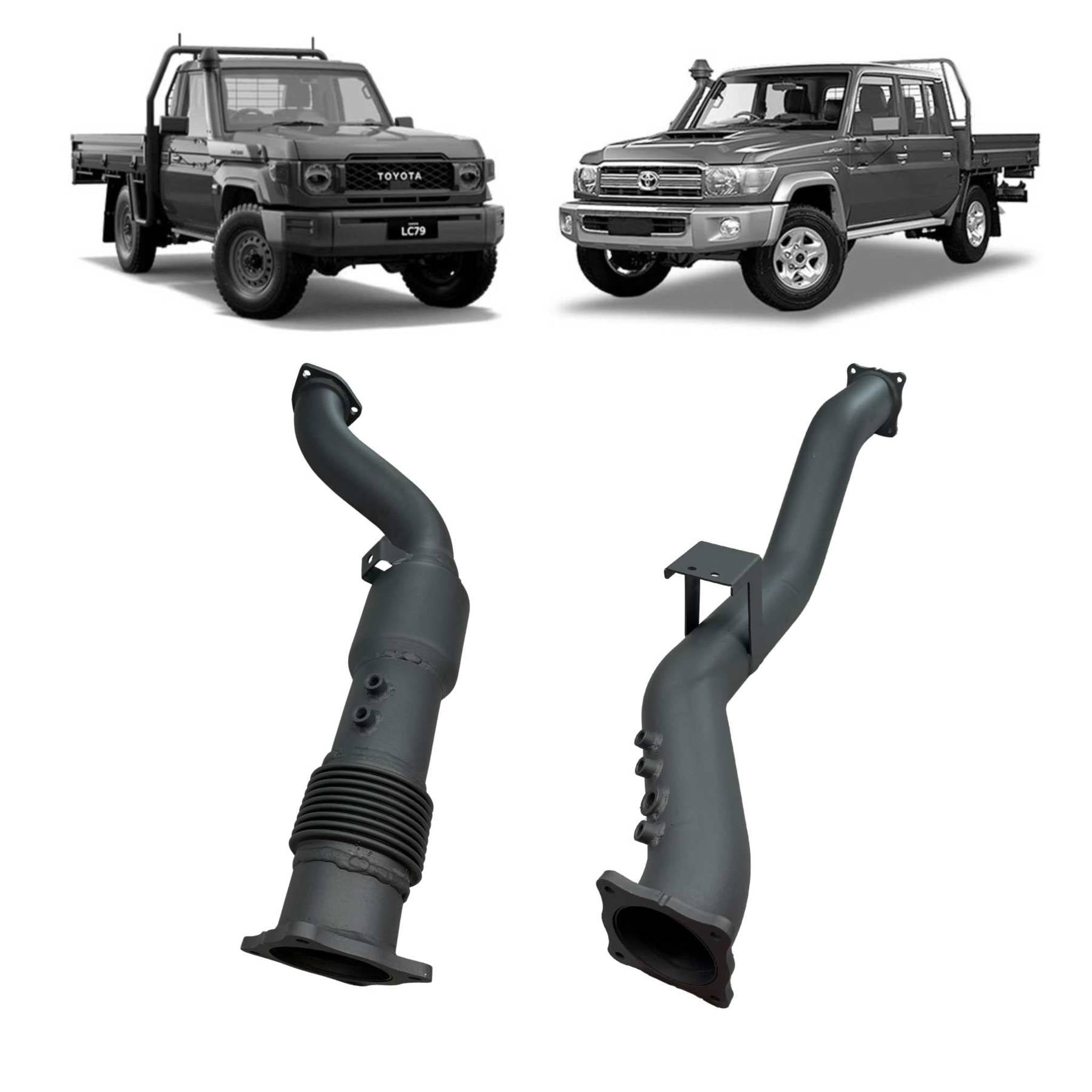 Redback Extreme Duty 4’’ Exhaust DPF Adapter Pipe with Cat for Toyota Landcruiser 79 Series (2012 - 2024) - 4x4 DPF