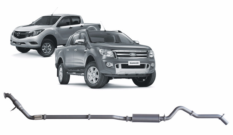 Redback Extreme Duty Exhaust for Ford Ranger 3.2L (01/2011 - 09/2016) Mazda BT-50 (11/2011 - 06/2016) - Large Muffler