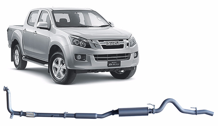 Redback Extreme Duty Exhaust for Isuzu D-MAX (06/2012 - 10/2016) - Without Cat / Large Muffler (Quiet) - 4x4