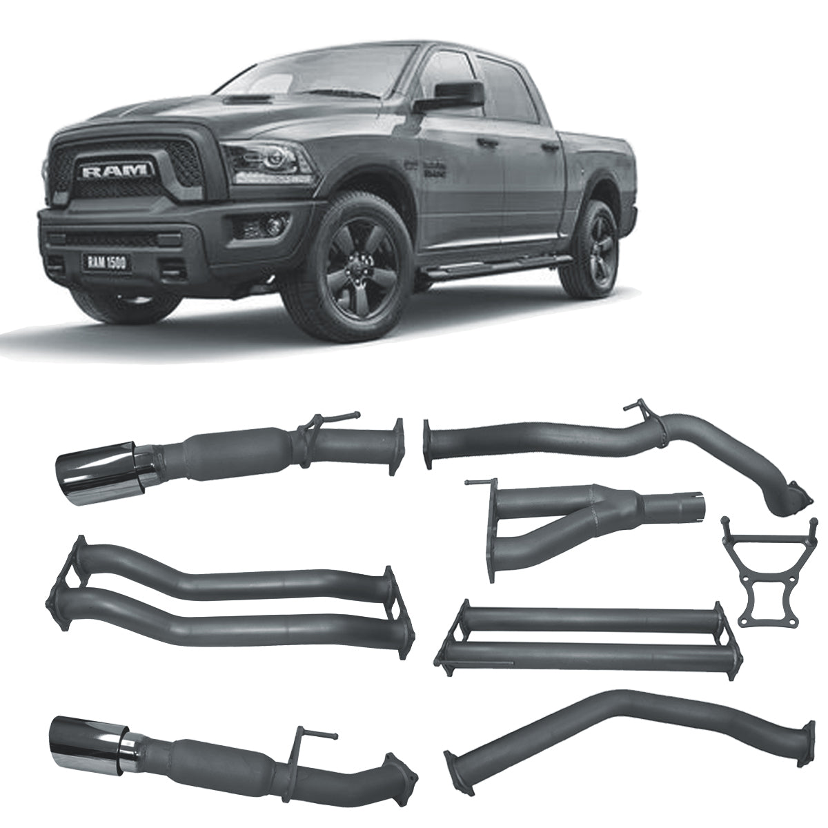 Redback Extreme Duty Exhaust for RAM 1500 5.7L V8 DS Series (12/2018 - on) - Pipe Only (Loud) - 4x4 Performance System