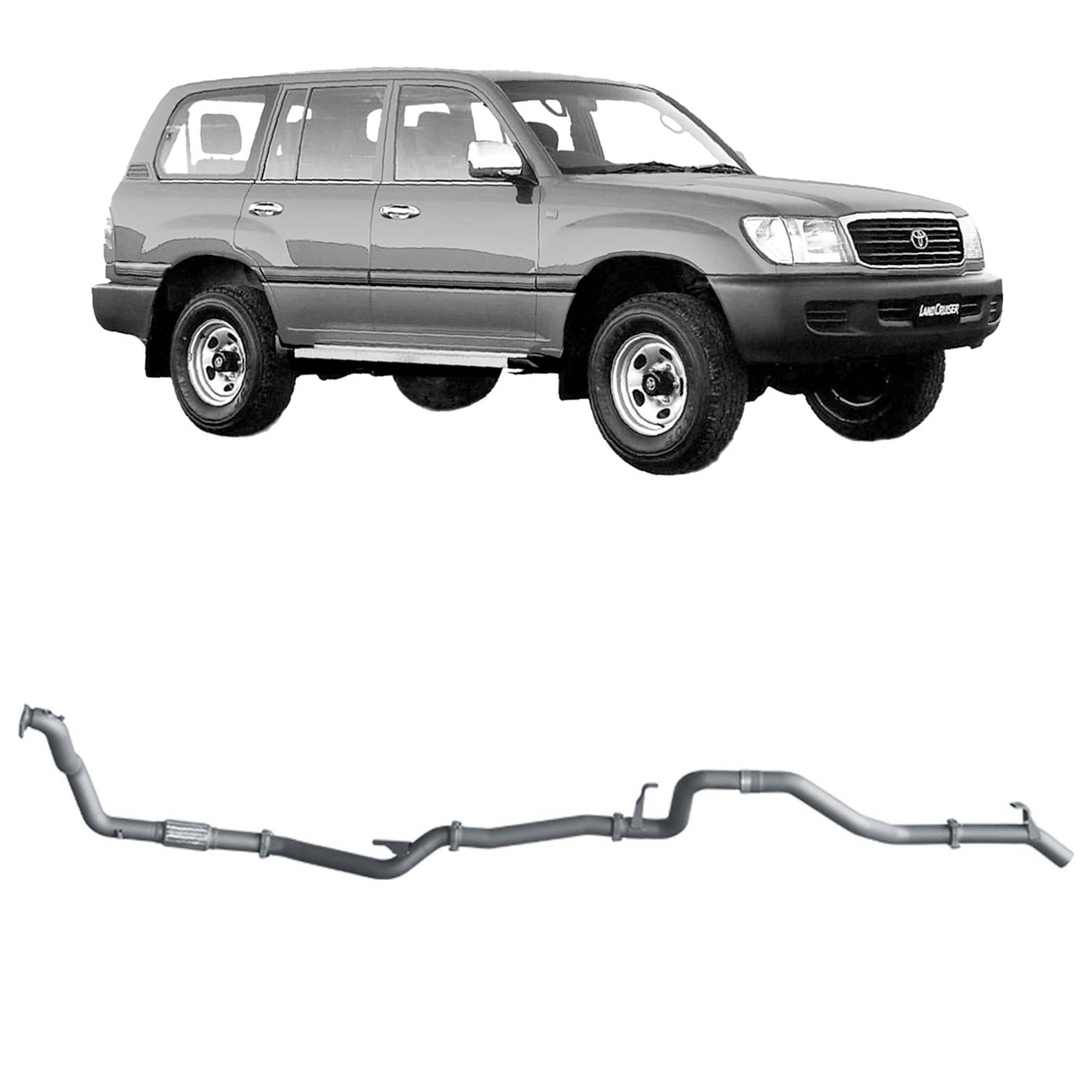 Redback Extreme Duty Exhaust for Toyota Landcruiser 105 Series Wagon (03/1998 - 10/2007) - Pipe Only (Loud) / Safari