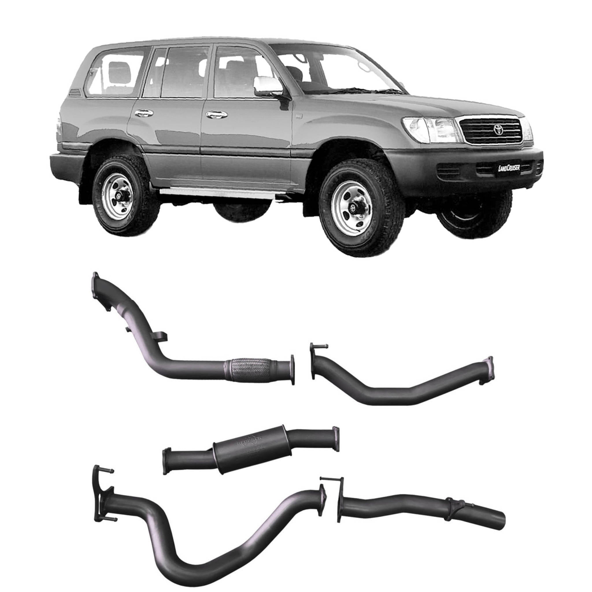 Redback Extreme Duty Exhaust for Toyota Landcruiser 105 Series Wagon (03/1998 - 10/2007) - Resonator (Medium)
