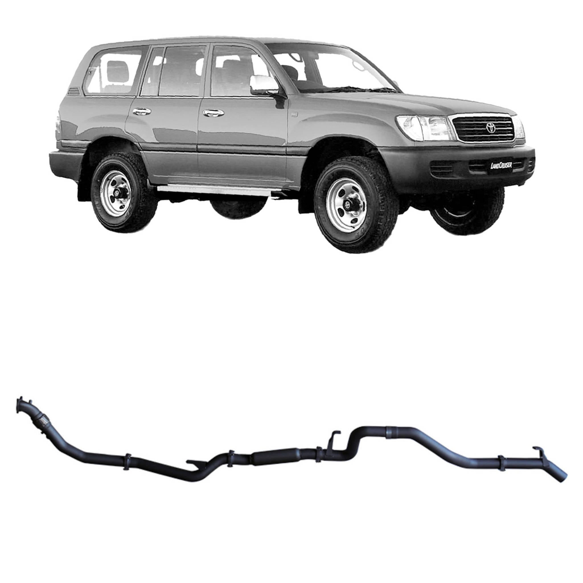 Redback Extreme Duty Exhaust for Toyota Landcruiser 105 Series Wagon (03/1998 - 10/2007) - Pipe Only (Loud)
