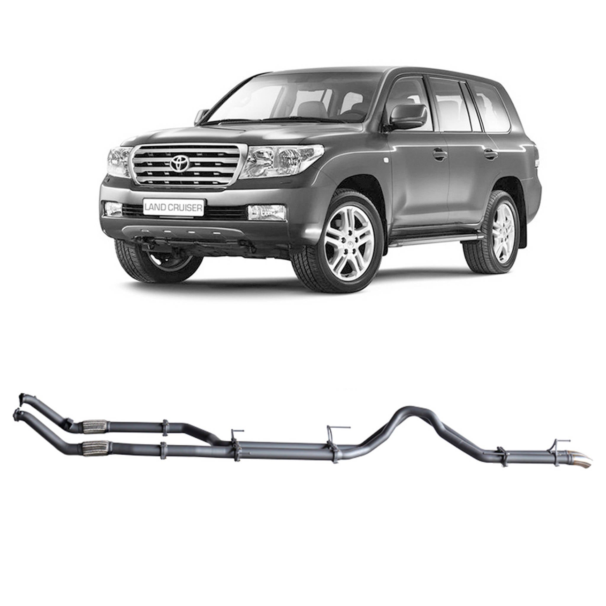 Redback Extreme Duty Exhaust for Toyota Landcruiser 200 Series 4.5L V8 (11/2007 - 09/2015) - Without Cat / Pipe Only