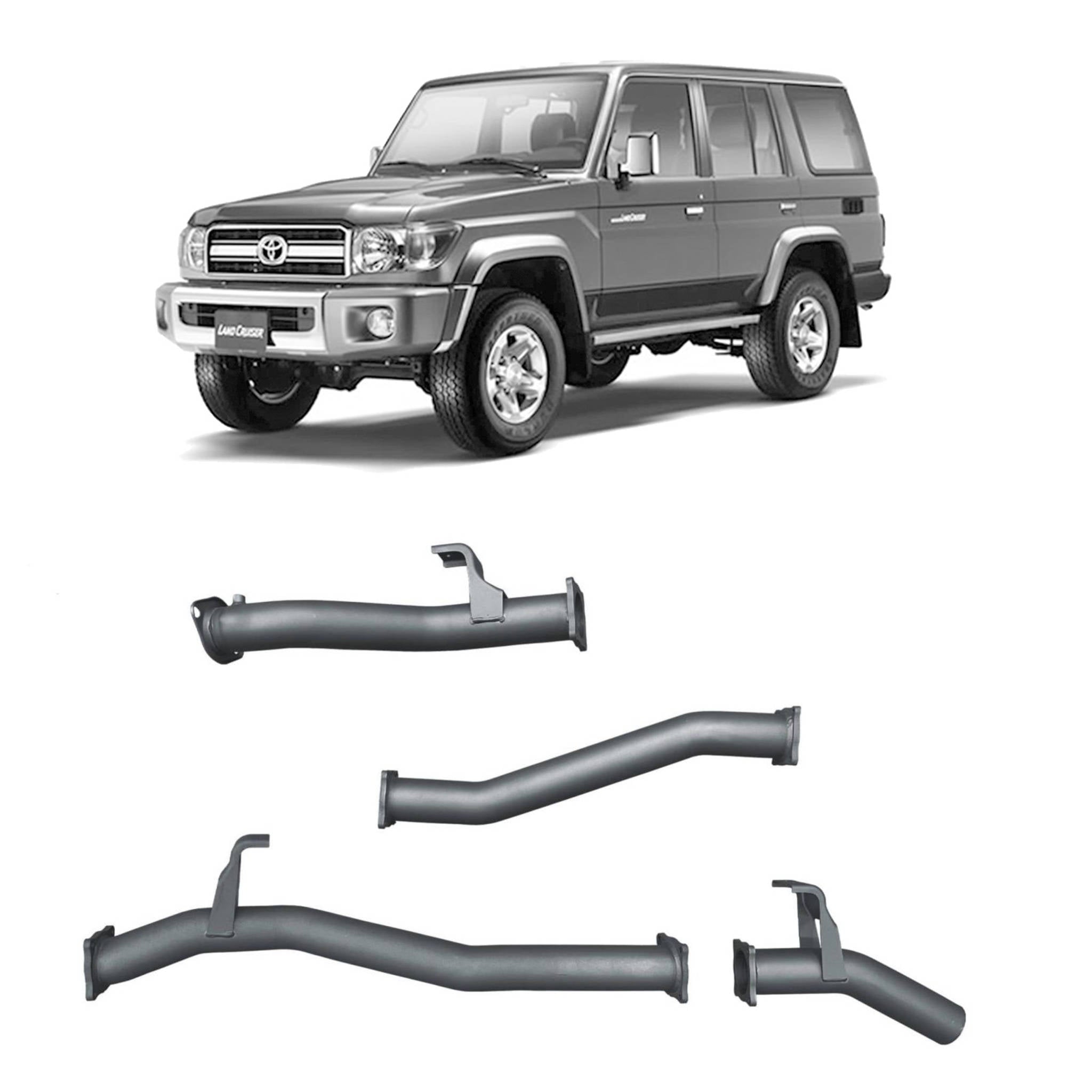 Redback Extreme Duty Exhaust for Toyota Landcruiser 76 Series Wagon (09/2016 - on) - Pipe Only (Loud) - 4x4 Performance