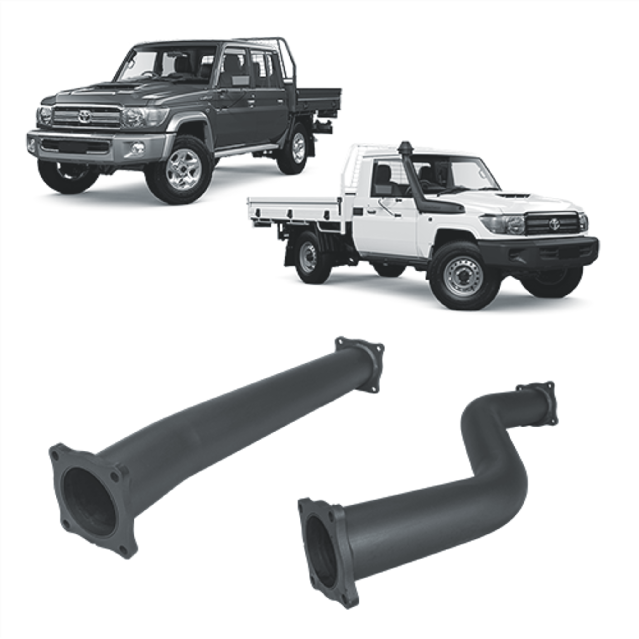 Redback Extreme Duty Exhaust for Toyota Landcruiser 79 Series with Auxiliary Fuel Tank (11/2016 onwards) - 4x4