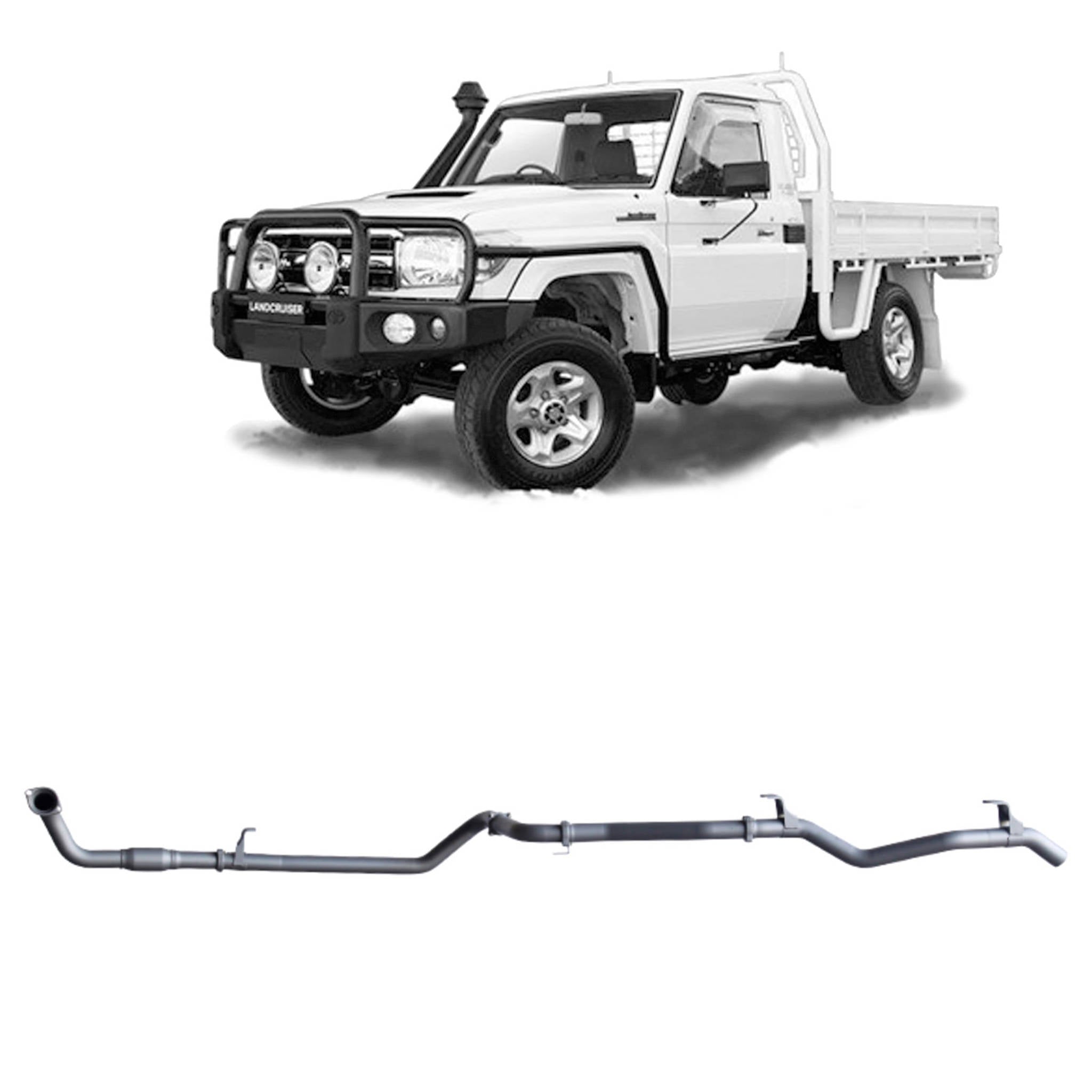 Redback Extreme Duty Exhaust for Toyota Landcruiser 79 Series 4.2L TD (01/2001 - 01/2007) - With Cat / Pipe Only (Loud)