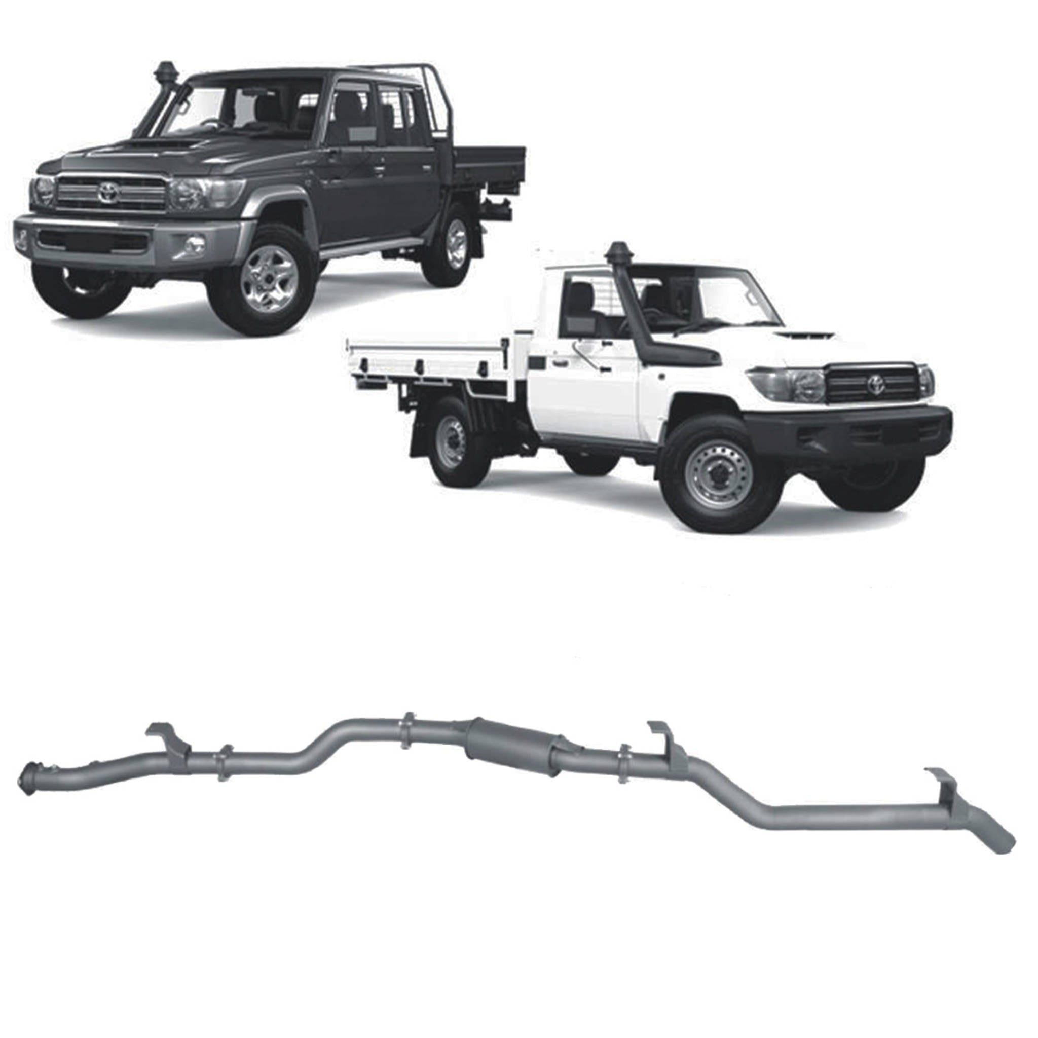 Redback Extreme Duty Exhaust for Toyota Landcruiser 79 Series Single and Double Cab (11/2016 - on) - Resonator (Medium)