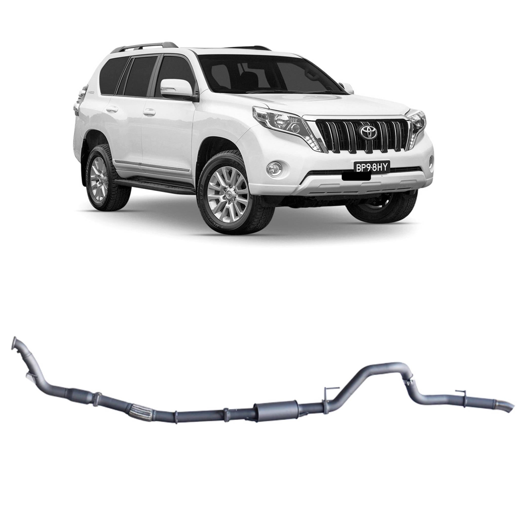 Redback Extreme Duty Exhaust for Toyota Prado 120/150 Series 1KD-FTV (11/2006 - 07/2015) - Resonator (Medium)