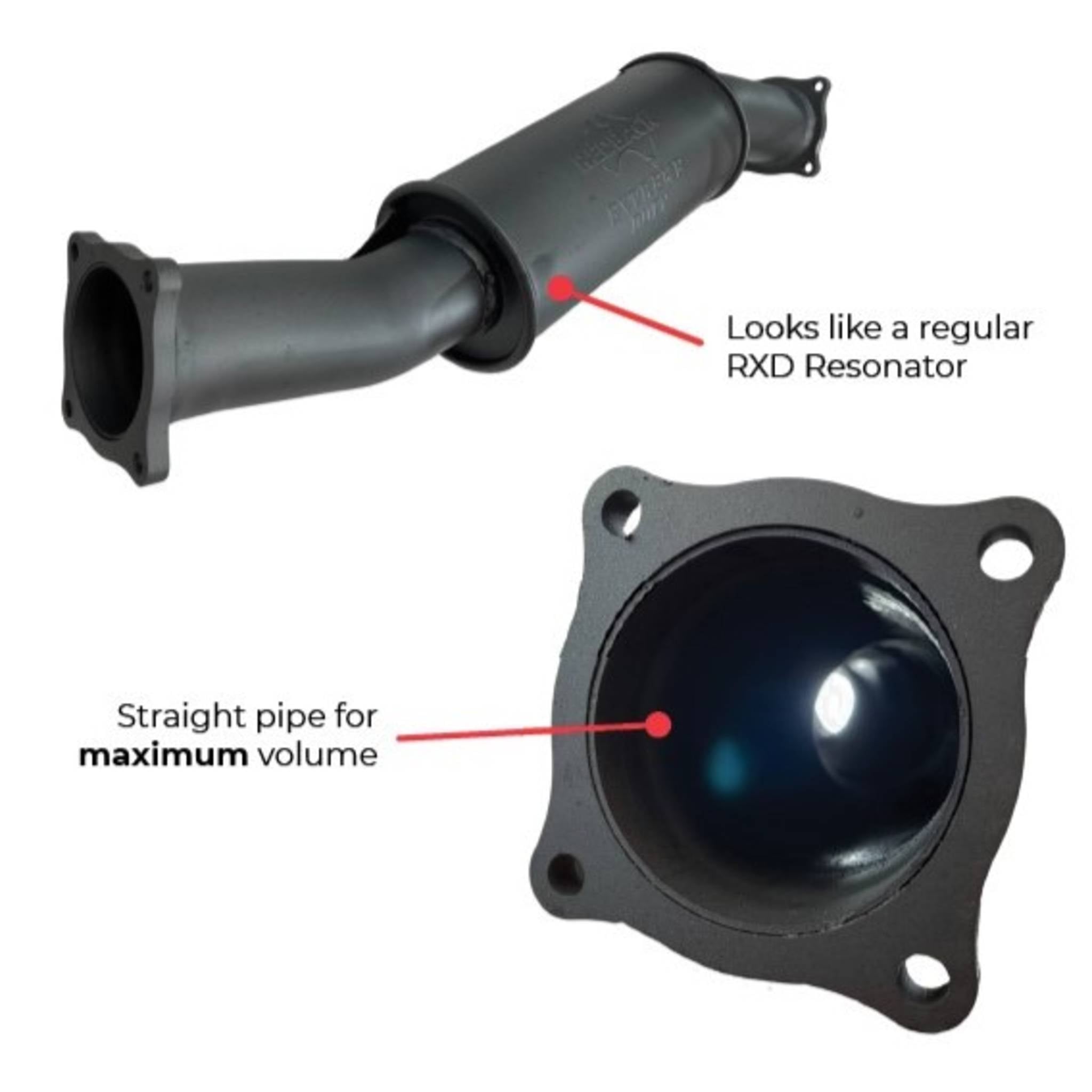Redback Extreme Duty Straight Piped Resonator (Offset/Offset,) - 4x4 Muffler Sound Option