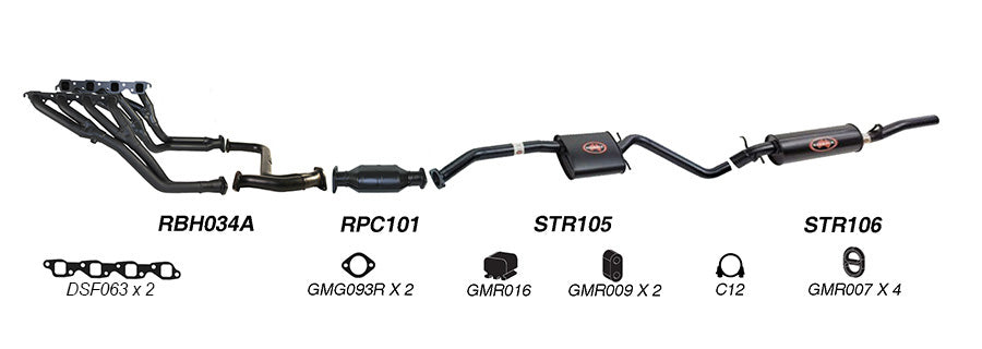 Redback Performance Exhaust System for Holden Commodore (04/1995 - 09/1997) Calais (04/1995 - 09/1997) - Performance