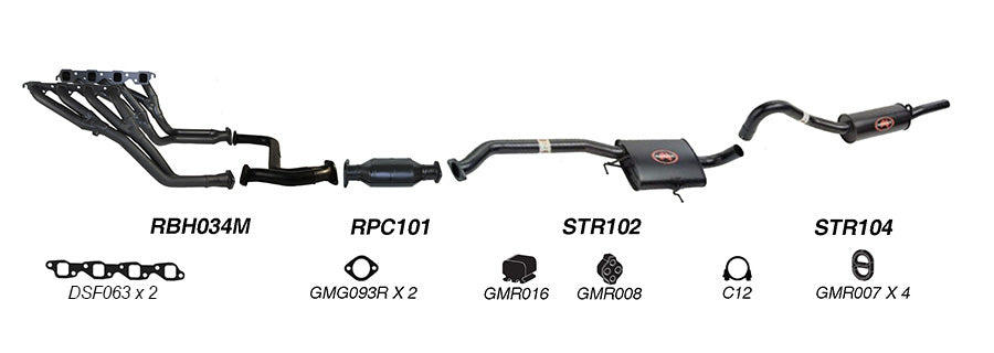 Redback Performance Headers and 2.5’’ Exhaust System for Holden Commodore VN VP VR V8 - Performance Exhaust System