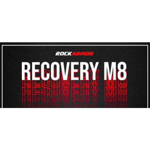 Recovery M8 product advertisement for Rockarmor Complete Recovery Kit showcasing comprehensive recovery solution