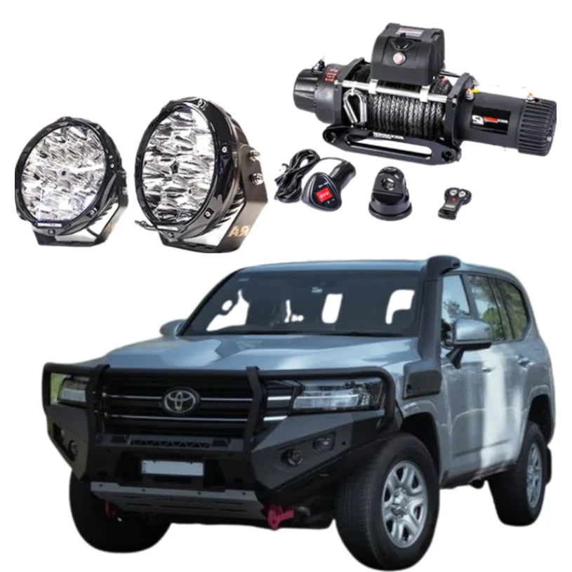 Rockarmor Gt Hoop Steel Bullbar Combo Pack - Toyota 300 2021 + - Winch Bar Combo