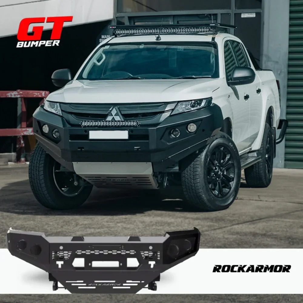 Off-road truck bumper with driving lights for Mitsubishi Triton Rockarmor GT Bull Bar