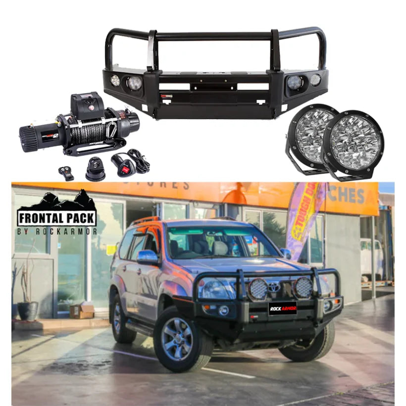 Rockarmor Premium Bullbar Frontal Combo To Suit Toyota Prado 120 2003-2009 (Full Bar Replacement) - Winch Bar Combo