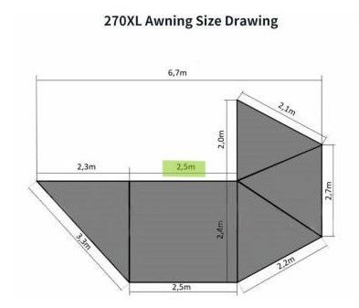 Wall set for 2.5m, 270 XL Awning