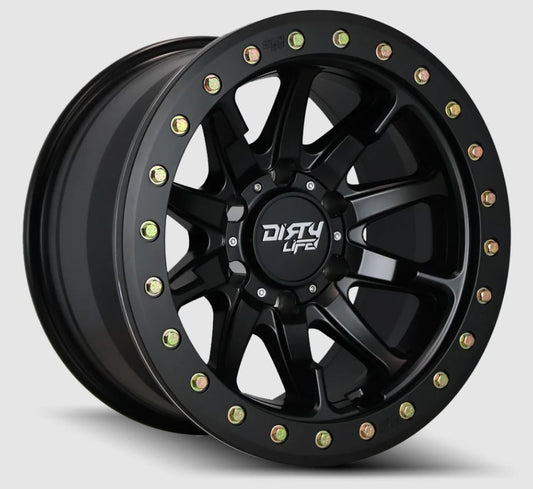 DIRTY LIFE WHEELS 17x9 12N 6x139.7 CB110 Dual Tek DT2 Matte Black 1542KG
