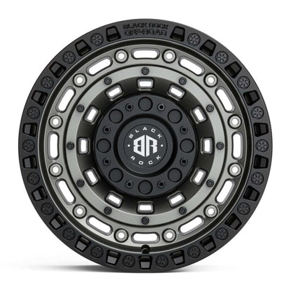 BLACK ROCK MILITARY GUNMETAL GREY BLACK RING 6X139.7 17X9 +20