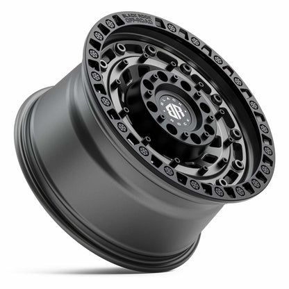 BLACK ROCK MILITARY GUNMETAL GREY BLACK RING 6X139.7 17X9 +20
