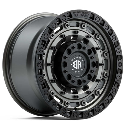 BLACK ROCK MILITARY GUNMETAL GREY BLACK RING 6X139.7 17X9 +20