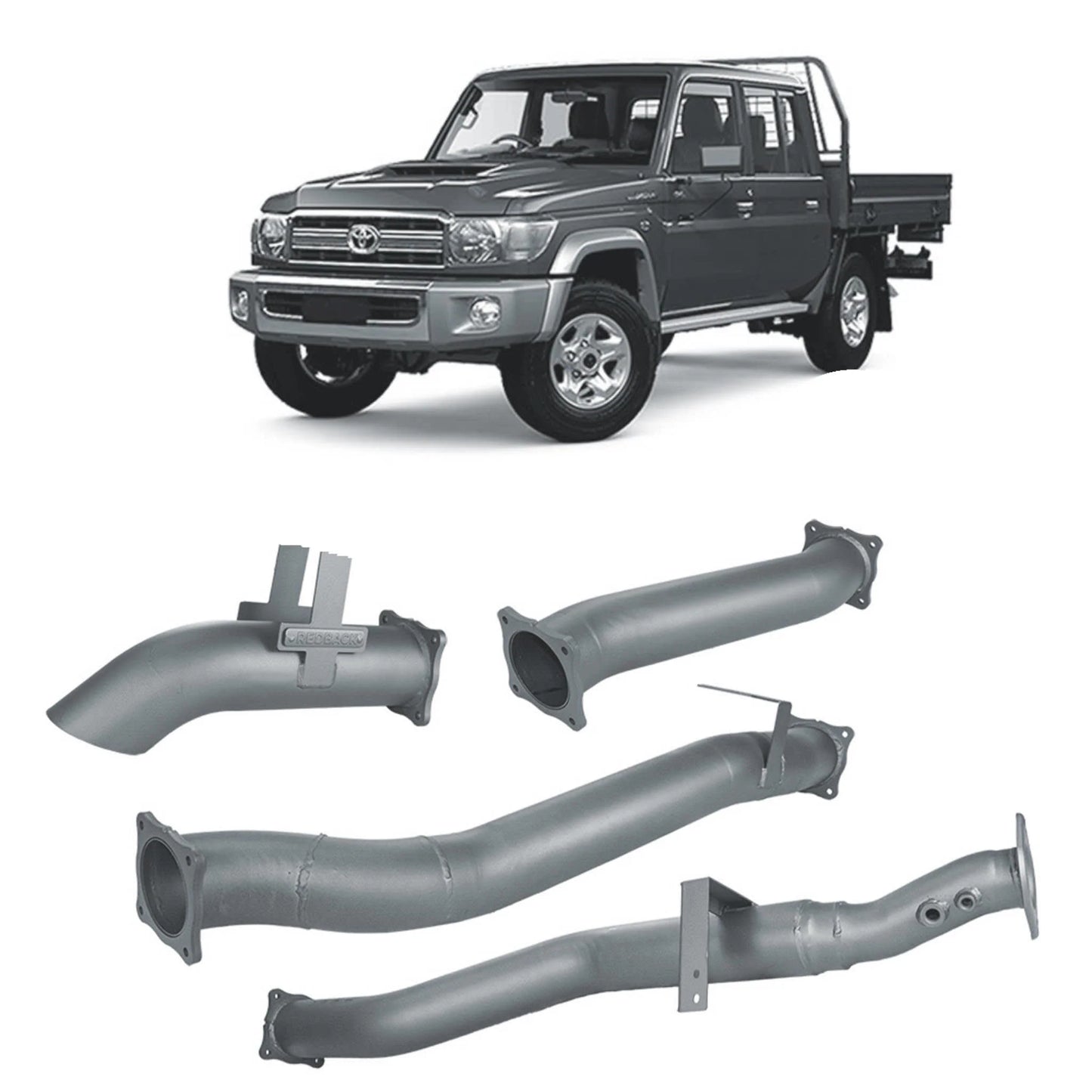 Redback Extreme Duty 4" DPF Back Exhaust for Toyota Landcruiser 79 Series Dual Cab