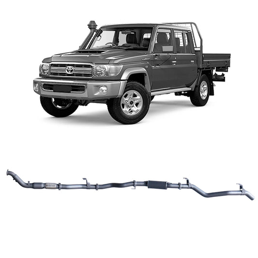 Redback Extreme Duty Exhaust for Toyota Landcruiser 79 Series with Auxiliary Fuel Tank (11/2016 onwards)