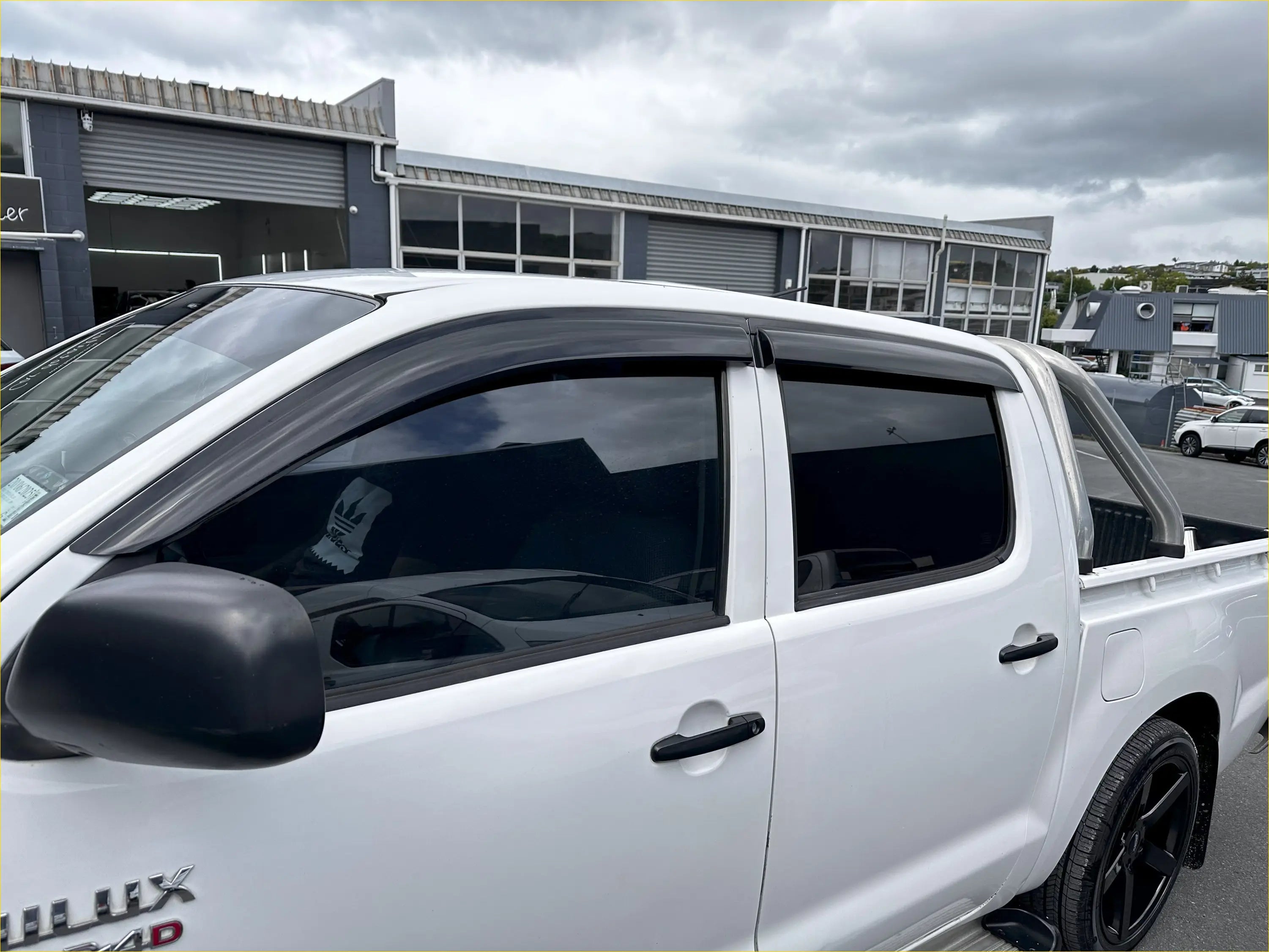 Bonnet Guard Matte Black and Monsoon Toyota Hilux 2012-2015 - Door Visor &