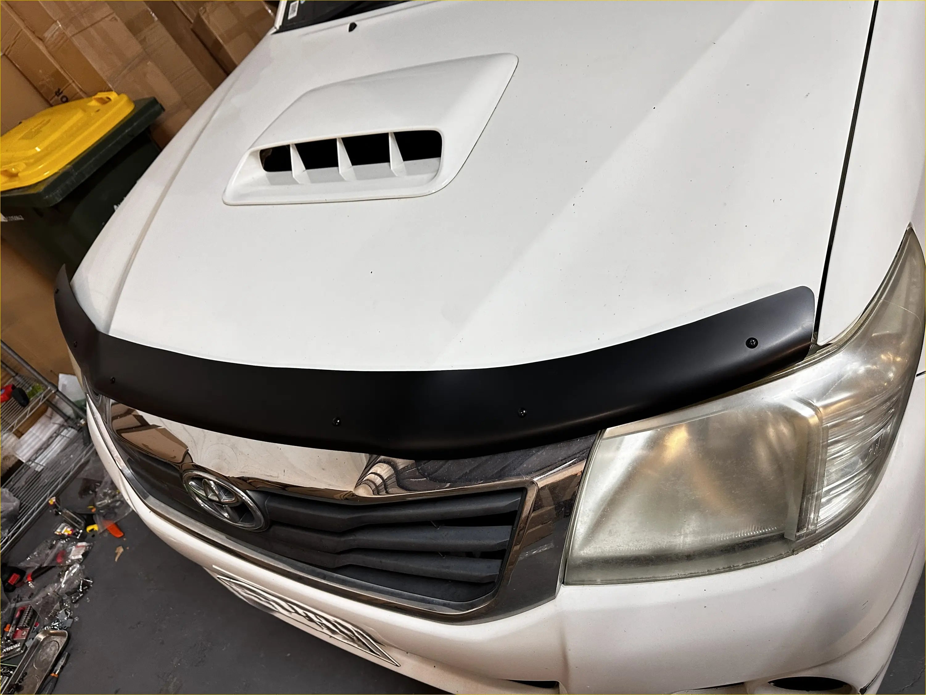 Bonnet Guard Matte Black and Monsoon Toyota Hilux 2012-2015 - Door Visor &