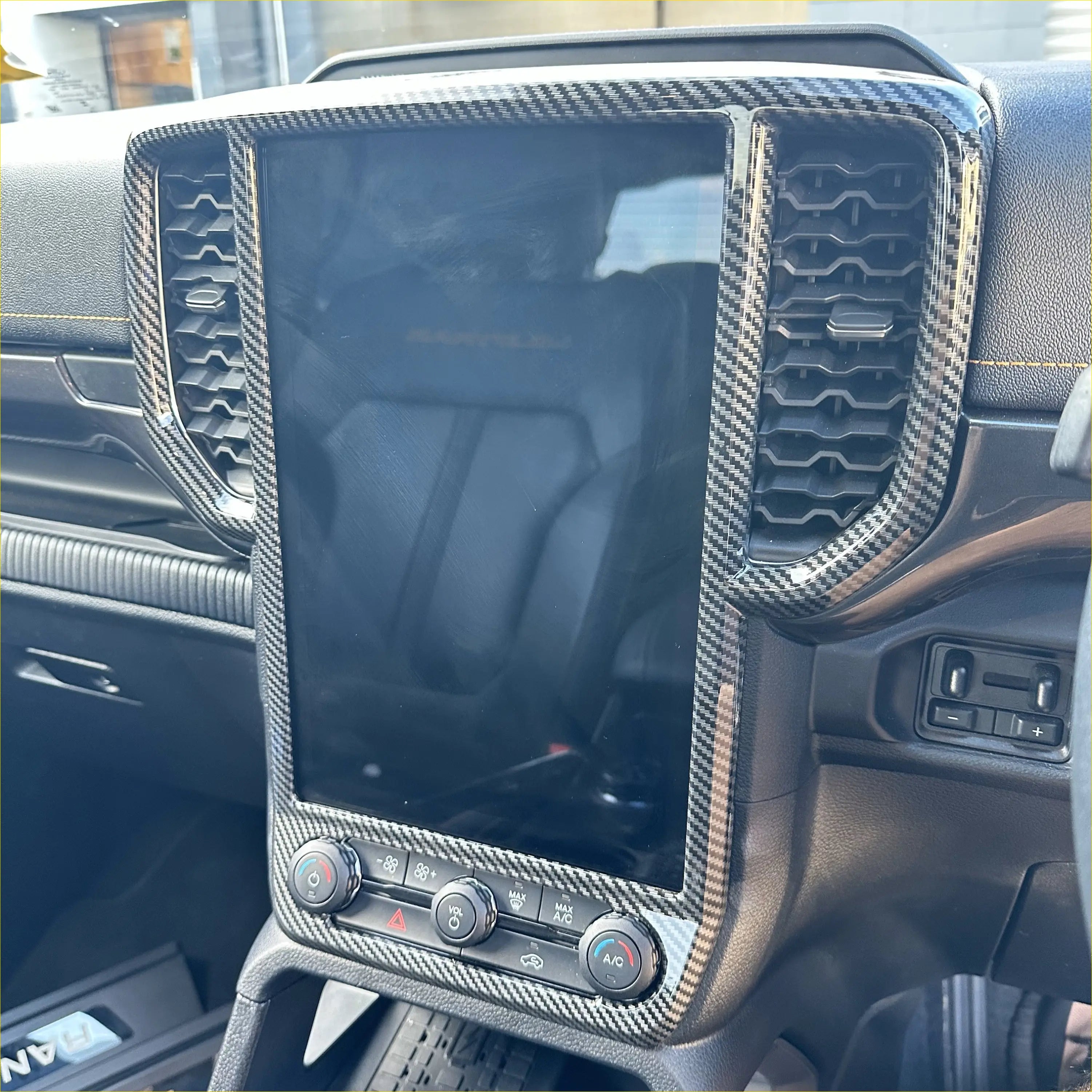 Carbon Fiber Interior Car Inner Middle Air Vent Trim Cover for Ford