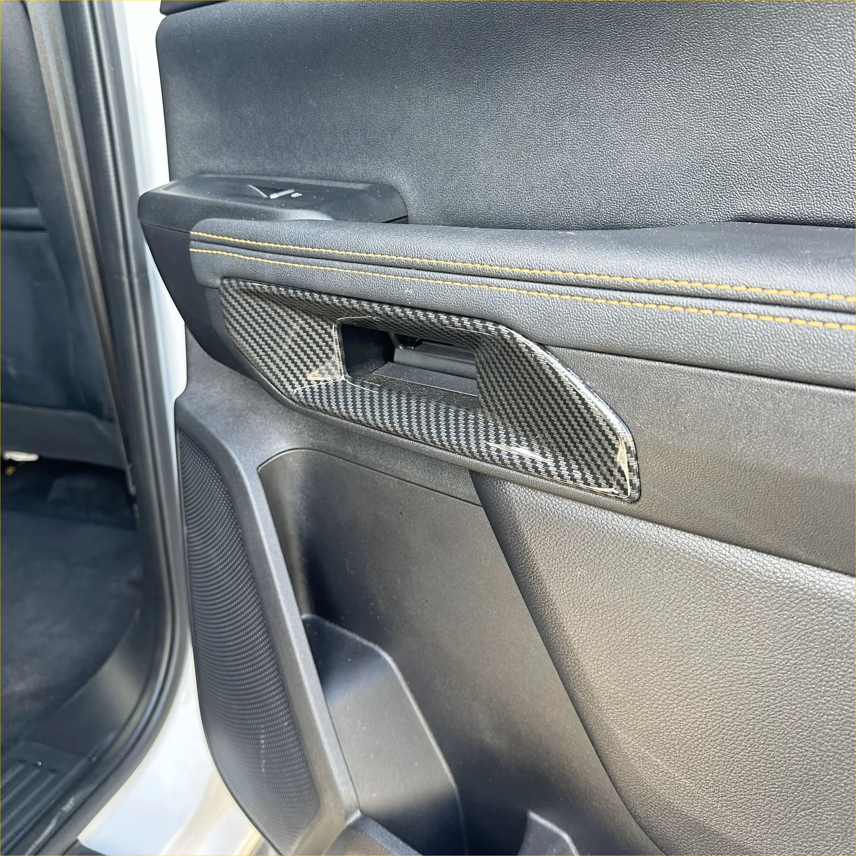 Carbon Fiber Interior Door Handle Panel Trim Cover for Ford Ranger